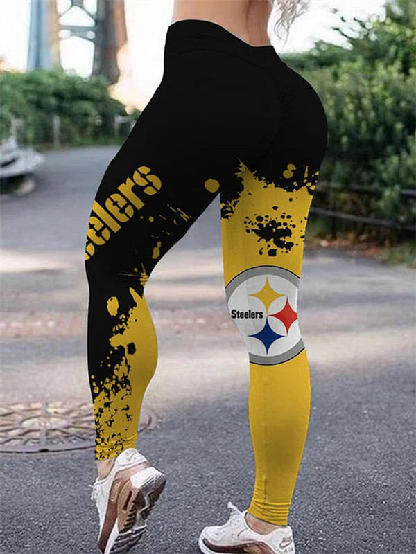 NFL.Pittsburgh Steelers Team/High Waist Push Up Custom Graphic-3D-Printed Premium Womens Pittsburgh Steelers Team Leggings...