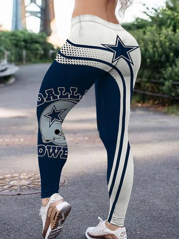 NFL.Dallas Cowboys Team/High Waist Push Up Custom Graphic-3D-Printed Premium Womens Cowboys Team Leggings...