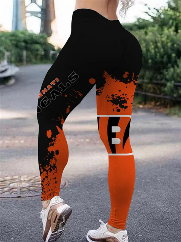 NFL.Cincinnati Bengals Team/High Waist Push Up Custom Graphic-3D-Printed Premium Womens Bengals Team Leggings!!