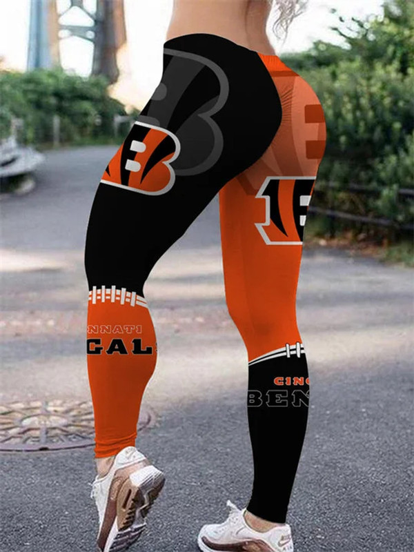 NFL.Cincinnati Bengals Team/High Waist Push Up Custom Graphic-3D-Printed Premium Womens Bengals Team Leggings...