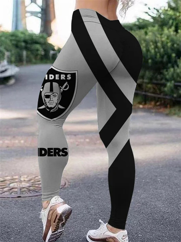 NFL.Las Vegas Raiders Team/High Waist Push Up Custom Graphic-3D-Printed Premium Womens Raiders Team Leggings!!