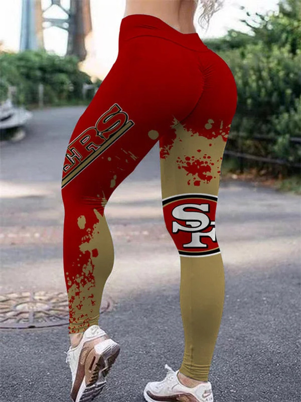 NFL.San Francisco 49ers Team/High Waist Push Up Custom Graphic-3D-Printed Premium Womens Team Leggings!!