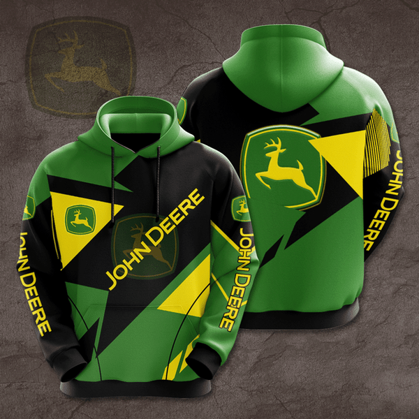 OFFICIAL-JOHN-DEERE-PULLOVER-HOODIE/TRENDY-NEW-CLASSIC-GRAPHIC-3D-PRINTED-JOHN-DEERE-BLACK & GREEN-CUSTOM-HOODIE-DESIGN!!