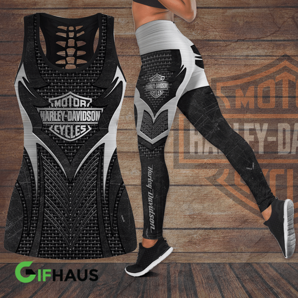 **(HARLEY-DAVIDSON-MOTORCYCLE-WOMENS-TANK-TOP & LEGGINGS-SETS/CUSTOM-GRAPHIC-3D-PRINTED-DOUBLE-SIDED-DESIGNED/OFFICIAL-CUSTOM-HARLEY-3D-LOGOS & OFFICIAL-CLASSIC-HARLEY-BLACK & GREY-COLORS/PREMIUM-HARLEY-RIDING-TANK-TOP & HD-LEGGINGS-COMBO-SETS)**