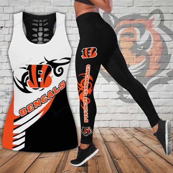 NFL.Cincinnati Bengals Team/High Waist Push Up Custom Graphic-3D-Printed Premium Womens NFL.Bengals Team Leggings & Bengals Team Custom Tank Top/Matching-Team-Trendy-Combo-Sets