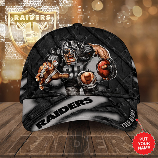 OFFICIAL-NFL.LAS-VEGAS-RAIDERS-GAME-DAY-HATS/CUSTOMIZED-3D-GRAPHIC-PRINTED-NAME-ON-BRIM!!