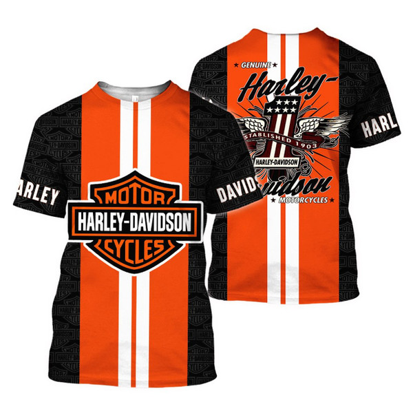 **(HARLEY-DAVIDSON-MOTORCYCLE-RIDING-TEES & NO.1-SINCE-1903/DETAILED-3D-CUSTOM-GRAPHIC-PRINTED & DOUBLE-SIDED-ALL-OVER-DESIGN/CLASSIC-OFFICIAL-CUSTOM-HARLEY-LOGOS & OFFICIAL-HARLEY-COLORS/WARM-PREMIUM-RIDING-HARLEY-BIKERS-RIDING-TEES)**