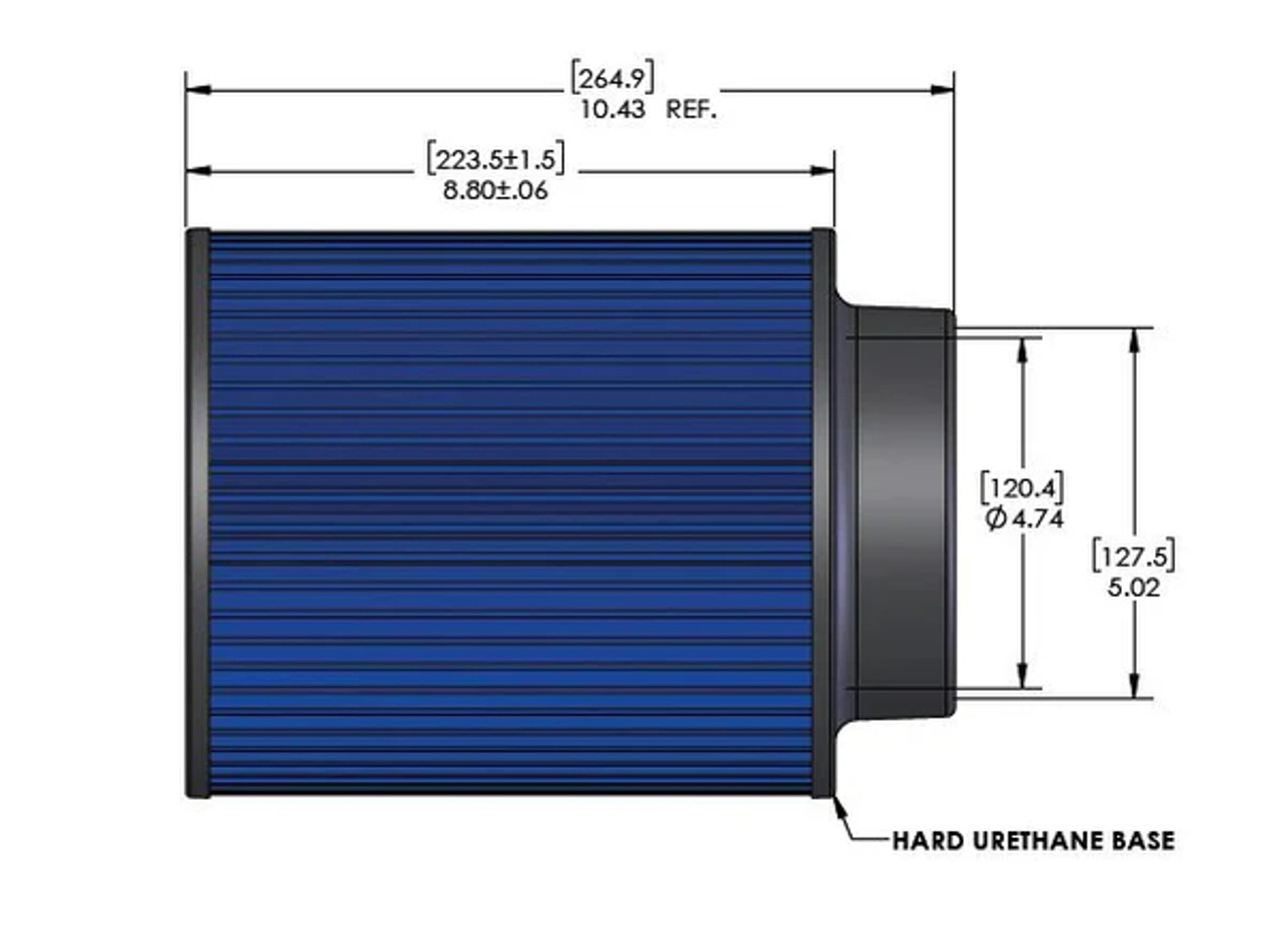 Direct Replacement for Volvo air filter part number 21496510
10.42" Tall x 7.6" Wide x 4.74" Throat