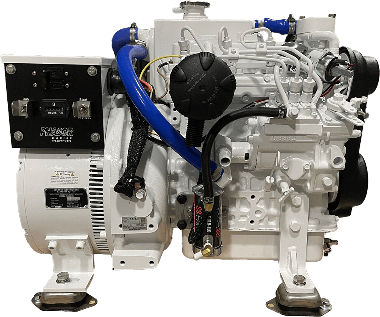 12V 7.0KW PMQ Phasor Marine Generator(CERTIFIED IGNITION PROTECTION )
Marine Generator Kubota 1800 RPM