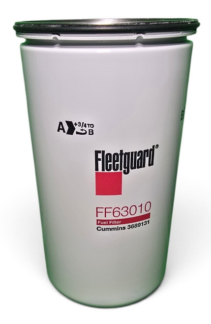 The Fleetguard FF63010 is a high-efficiency fuel filter designed primarily for Cummins heavy-duty diesel engines. It utilizes proprietary NanoNet media technology to trap fine particles and protect high-pressure common rail (HPCR) fuel systems from contamination and premature wear.