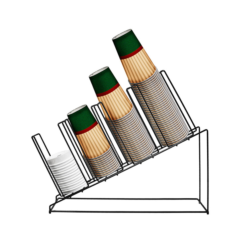 Cup Lid Rack 4 Selection Angular Cup and Lid Display Rack