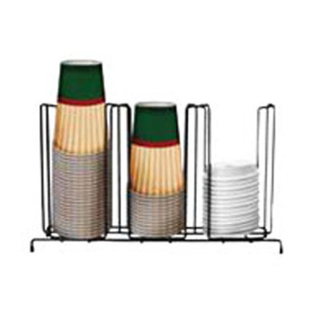 HHD 3 Section Sturdy Black Wire Cup/Lid Rack