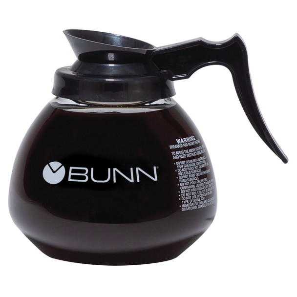 Bunn 42400.0101 Black Handle Glass Decanter 64 Oz, 42400.0101