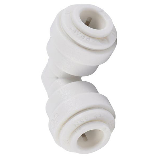 John Guest Push-Fit Union Elbow Connector 1/4 Tube X 1/4 Tube, PP0308W-US