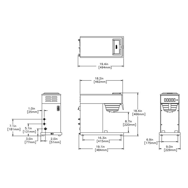 Bunn CW15-TC Pourover Thermal Carafe Coffee Brewer, Coffee Machine, Coffee Maker, 23001.0040