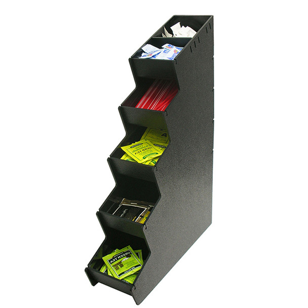 5 Selection Vertical Coffee Condiment Organizer, Coffee Condiment Caddie, Coffee Condiment Display Rack, PCO5
