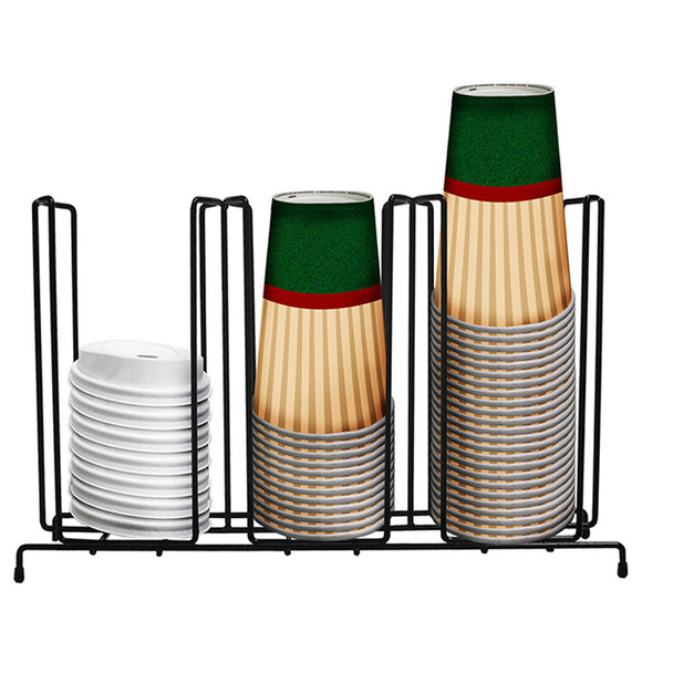 3 Selection Black Wire Cup and Lid Display Rack, CLF3