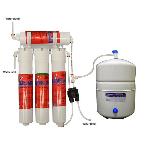 Homeland 4 Stage Reverse Osmosis Filtration System, HFRO