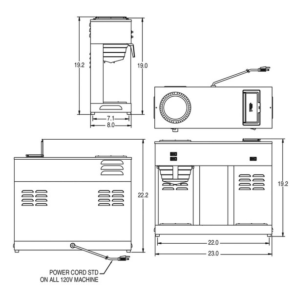 Bunn VPS Stainless Steel Pour Over Coffee Brewer, 04275.0031
