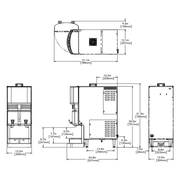 Bunn LCA-2, SCH1910 Liquid Coffee Ambient Dispenser, 34400.0001