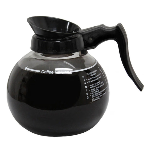 Curtis 64 oz Black Handle Glass Coffee Pot, 70280100303