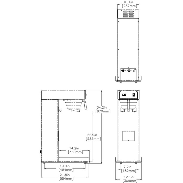Bunn TB6Q Twin 3-Gallon Iced Tea Brewer with 29" Trunk, 36700.0301
