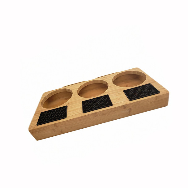 HHD BAPR3 Natural Bamboo Triple Airpot Display Rack