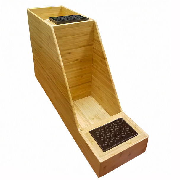 HHD BAPRI2 Natural Bamboo Dual Airpot Inline Display Rack