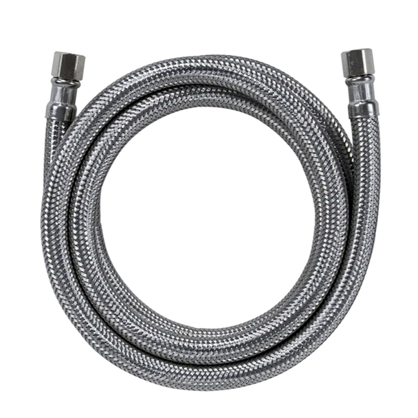 5-ft 1/4-in Compression Inlet x 1/4-in Compression Outlet Stainless Steel Water Line Connector