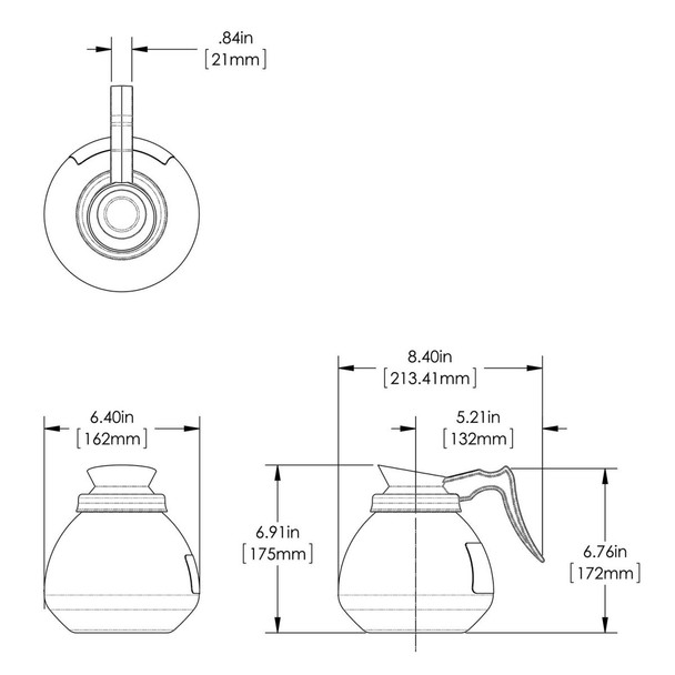 Bunn 42401.0101 Orange Handle Glass Decanter 64 Oz, 42401.0101