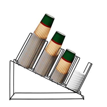 4 Selection Angular Cup and Lid Display Rack