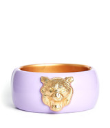 Lisi Lerch Narrow Cuff - Lavender with Orange Paw Print 