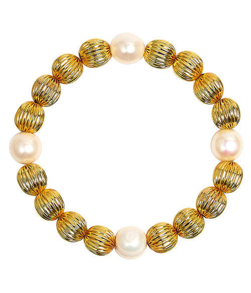 Lisi Lerch Parker - Gold and Freshwater Beaded Bracelet 