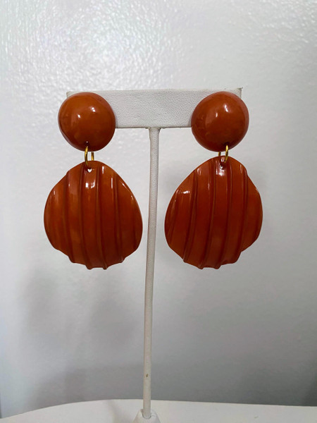  Orange Large Acrylic Earring - Sample Sale -  Final Sale 
