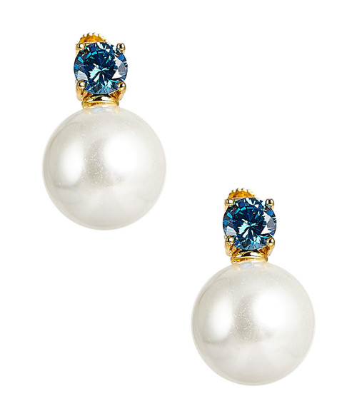 Lisi Lerch Carolyn - Blue Stone - Big Stone and Pearl Stud - Belle of the Ball 