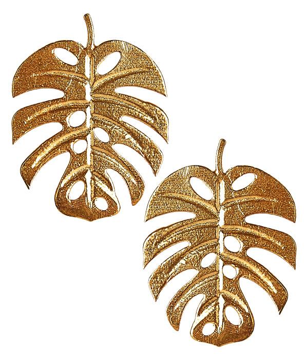 Palm Leaf Stud - Gold