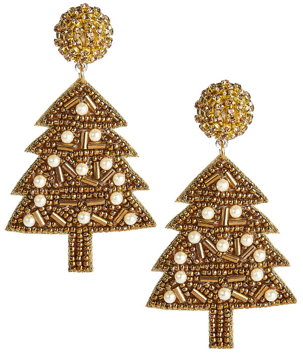 Christmas Tree Gold - Earring