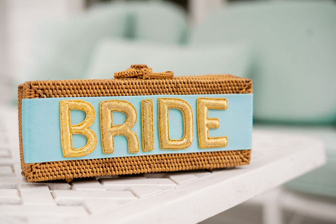 Colette Clutch - Embroidered Applique - Gold