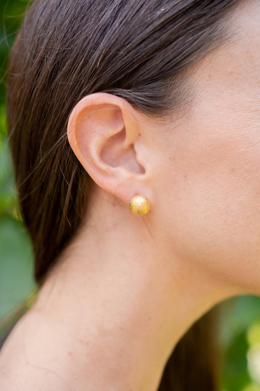Georgia Brushed Gold Small Stud Earring 