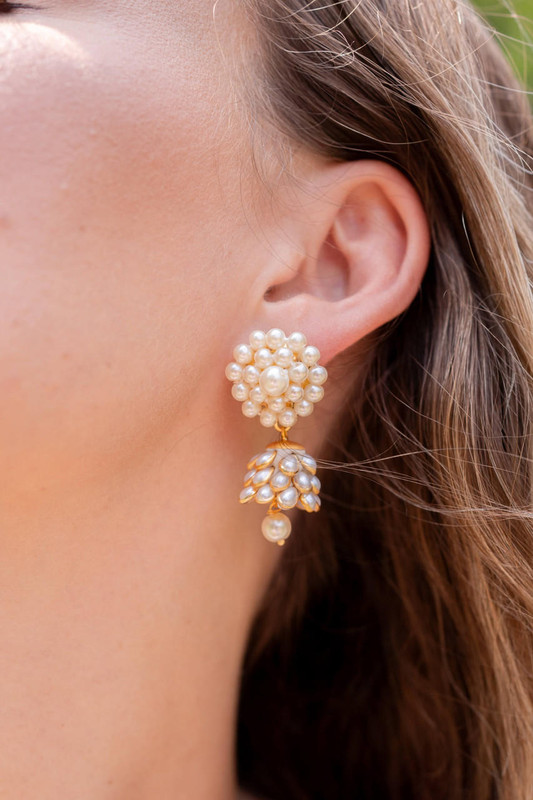 Lisi Lerch Isabelle Pearl Tulip Cluster Earring 