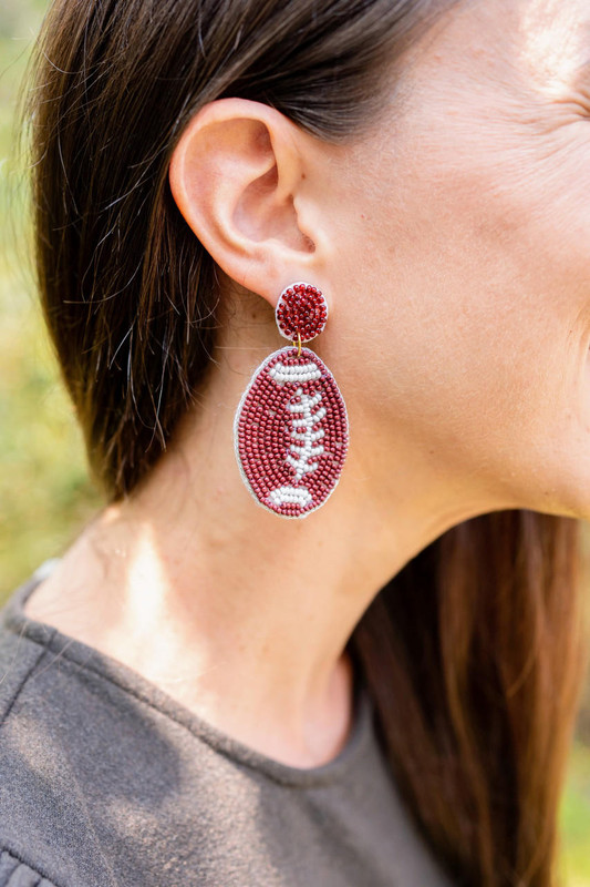 Lisi Lerch Football  - Fabric Backed Earrings  