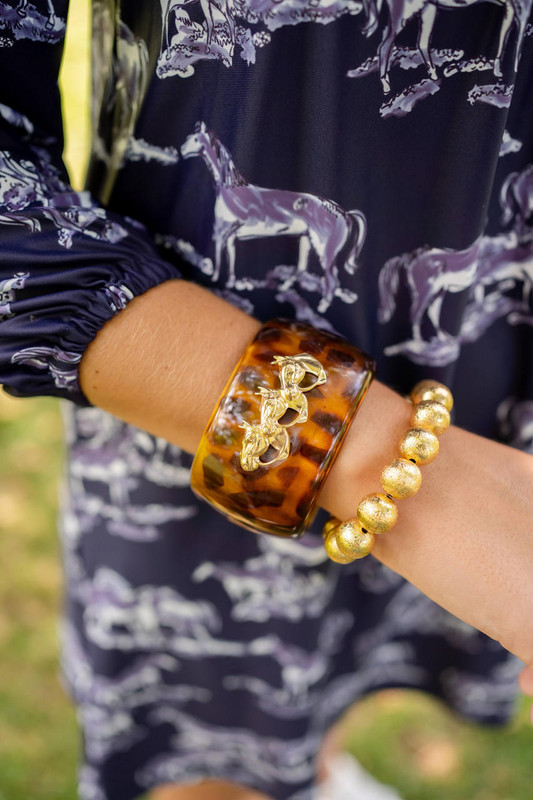 Lisi Lerch Large Cuff - Orange - Lavender Paw Print  