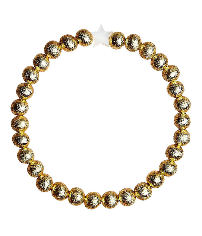 Lisi Lerch Georgia - 6mm - Mother of Pearl Star with Gold Beads Gold - Bracelet  