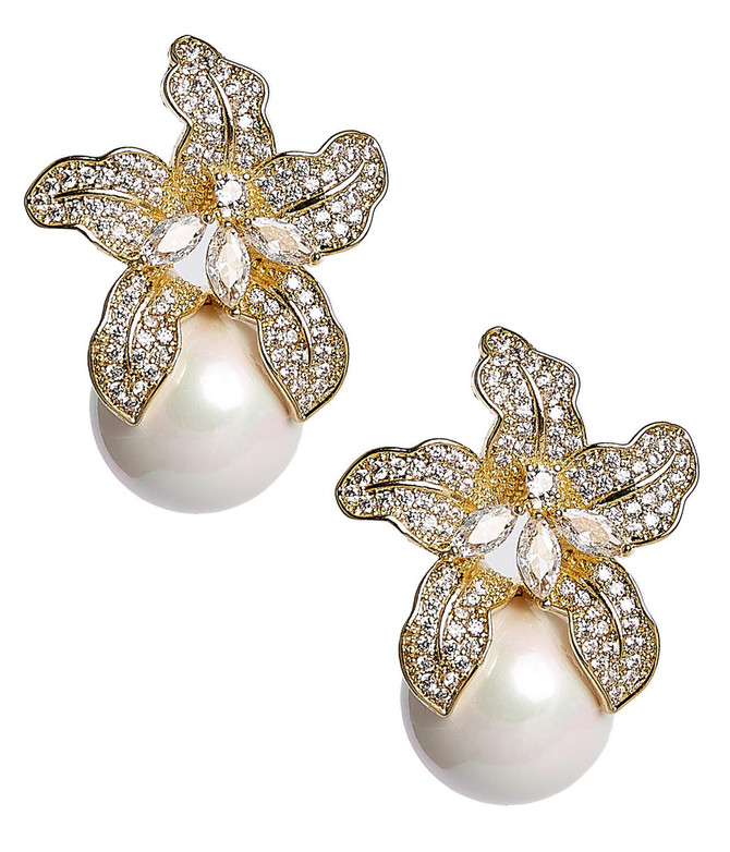 Lisi Lerch Beth - Rhinestone & Pearl Stud  