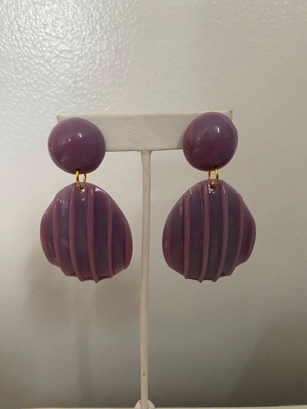  Purple Acrylic Earring - Sample Sale -  Final Sale 