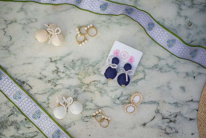 Lisi Lerch Sullivan - Fabric & Pearl Earrings - Sarah Weisbrod Collection 