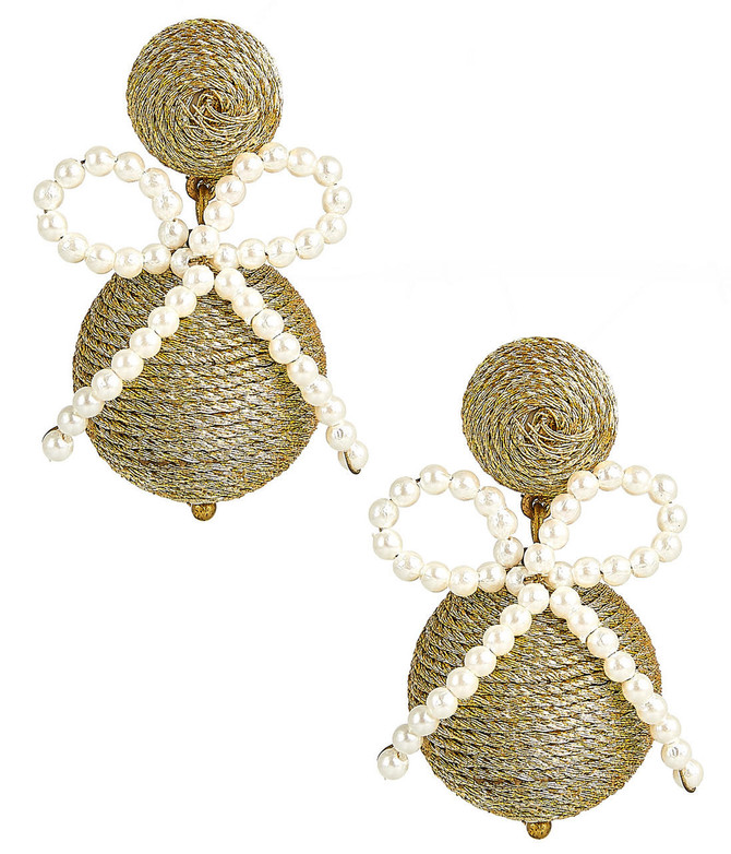 Lisi Lerch Sullivan - Fabric & Pearl Earrings - Sarah Weisbrod Collection 