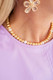 Lisi Lerch Diana Single Strand Beaded Necklace 10mm - Brushed Gold and Freshwater Pearl 