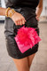 Lisi Lerch Pink Lulu with Gold Handle - Hot Pink Feather  