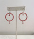  Red and Silver Hook Backing Earring - Sample Sale -  Final Sale 